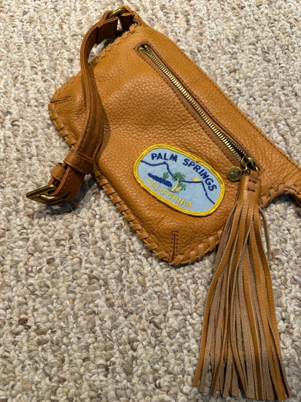 Palm Springs Tan Leather Crossbody/Fanny Bag by Hobo - Picture 11 of 15